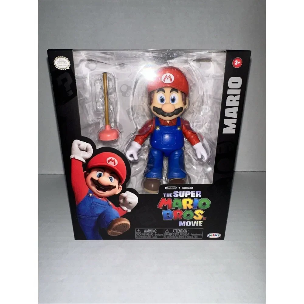 Nintendo‎ The Super Mario Bros. Movie Mario Figure with Plunger Accessory NEW
